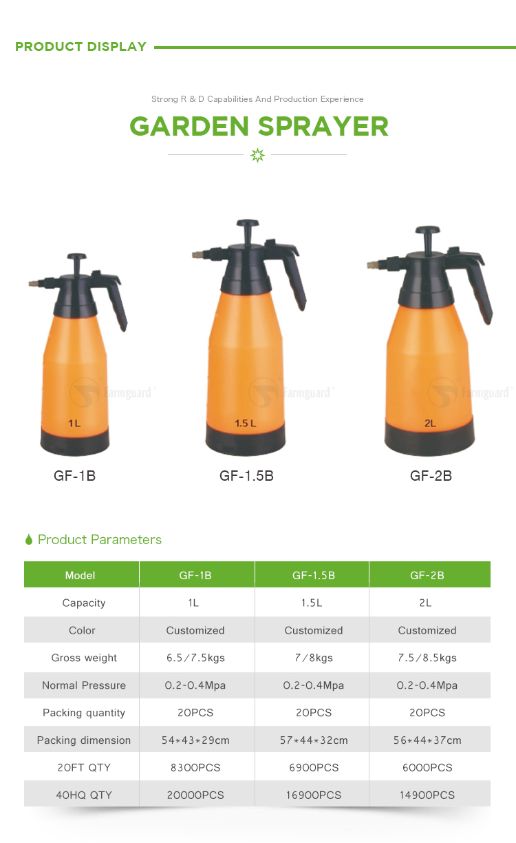 GARDEN SPRAYER GF-1B-GF-15B-GF-2B